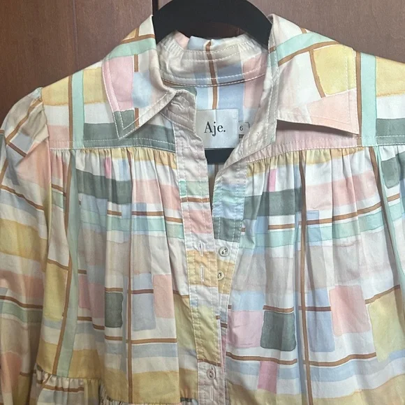 NWOT Aje Pastel Striped Shirt Dress - Picture 3 of 5